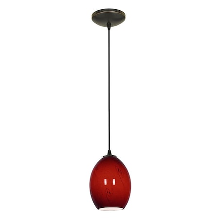 Access Lighting Brandy FireBird, LED Pendant, Oil Rubbed Bronze Finish, Red Sky Glass 28023-3C-ORB/RUSKY